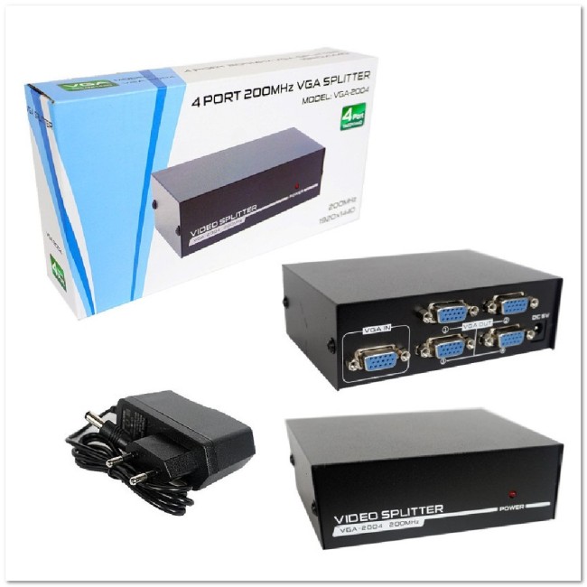 Конвертер разветвитель VGA-SPLITTER VGA-2004, 1*4 порта