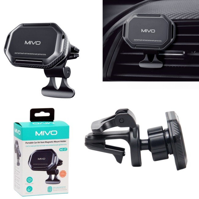 Автодержатель магнитный MIVO MZ27 (6 магнитов) в дефлектор