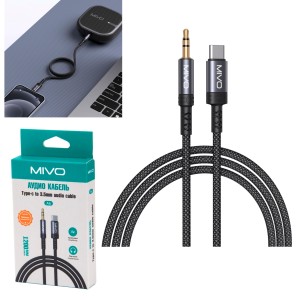 Кабель AUX  на TYPE-C MIVO MX-A6 (папа-папа) 1.2м,  ХБ
