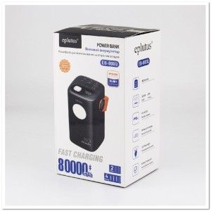 POWERBANK EPLUTUS EB-800Q 80000mAH PD+CQ3.0 22.5W 3 USB, 2 TYPE-C, LED-дисплей, фонарь