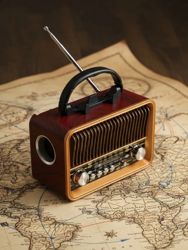 Ретроприемник DEESPI RE-02 (AM/FM/SW/BT/USB/micro SD/AUX/Фонарик/220V/2*R20/1*18650)