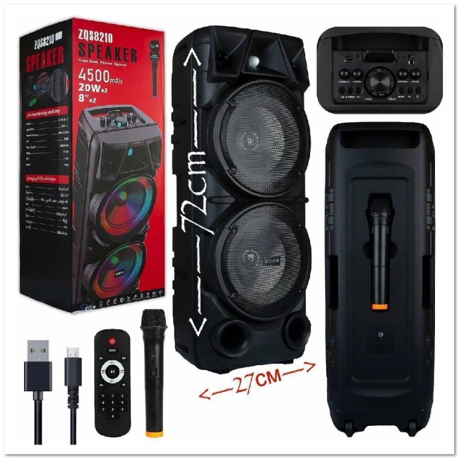 Напольная bluetooth колонка ZQS-8210 30W(4500 mAh) с микрофоном