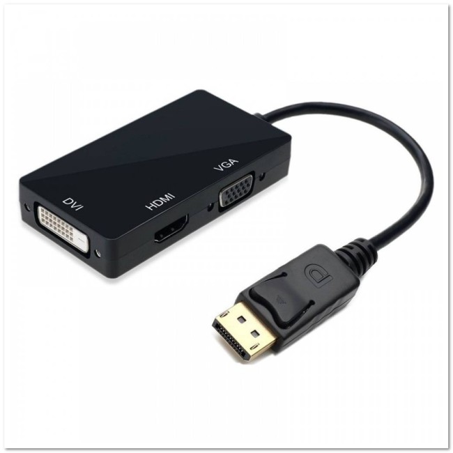 Конвертер-кабель Displayport - HDMI+VGA+DVI (3в1) H176
