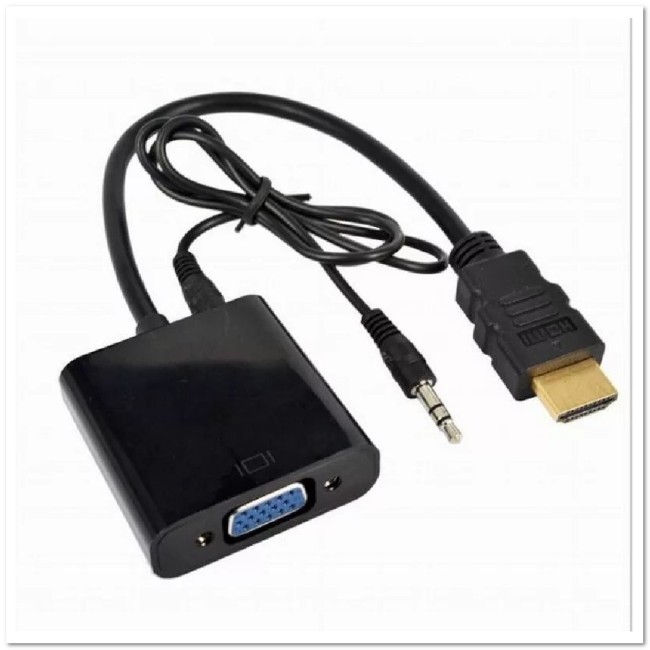 Конвертер-кабель (HDMI to VGA+AUX) FULL HD 20см