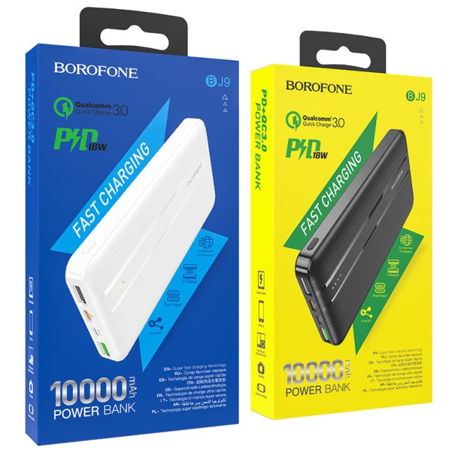POWER-BANK BOROFONE BJ9 10000mAh PD + QC3.0  USB-C / Micro-USB вход и USB-C 18W / USB 2A выход