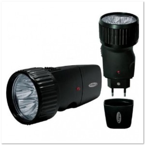 Фонарь ручной Космос HG-528-5 (5 светодиодов, евровилка, встроен. АКБ)