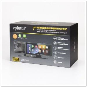 Автомобильный 2-х канальный регистратор  EPLUTUS DVR-940 СЕНСОРНЫЙ  Wi-Fi  2,5К (170 градусов + VGA 120 градусов, шнур 6 м)