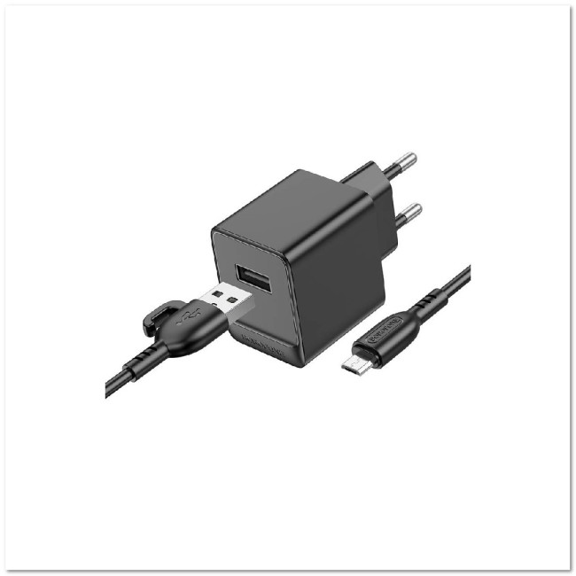 СЗУ BOROFONE BAS11A с USB + кабель Micro USB 2.1A