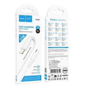1Кабель TYPE C на LIGHTNING HOCO X120  PD 27W 3A (L=1М) круглый