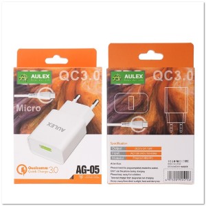 СЗУ Aulex AG-05 c USB + кабель Micro USB QC3.0