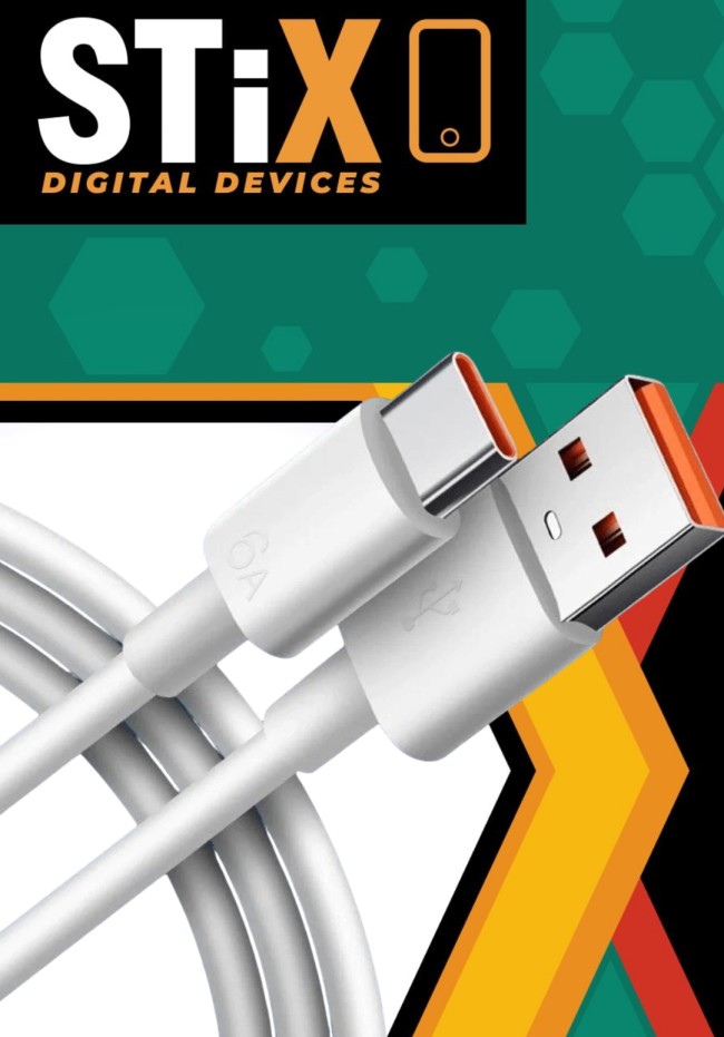 Кабель TYPE C STIX SX-10 FAST CHARGE 6A (1М) тех. пак