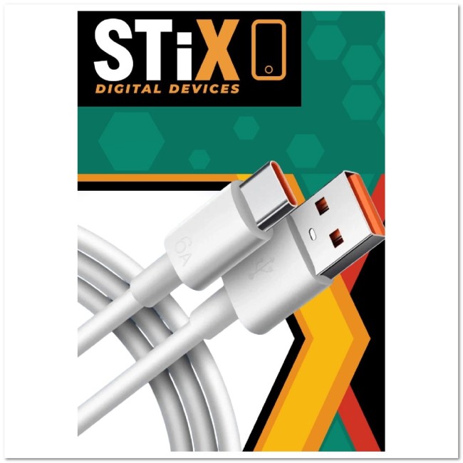 Кабель TYPE C STIX SX-10 FAST CHARGE 6A (1М) тех. пак Кабель TYPE C STIX SX-10 FAST CHARGE 6A (1М) тех. пак