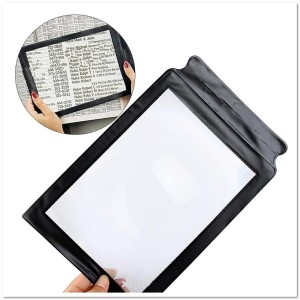 Лупа для чтения 3Х 220х160 мм в кожаной рамке