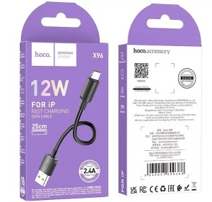 Кабель Lightning HOCO X96 2.4А, ПВХ, 0,25м Кабель Lightning HOCO X96 2.4А, ПВХ, 0,25м
