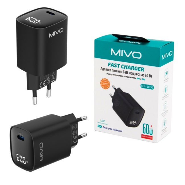 СЗУ MIVO MP-600Q с TYPE-C портом 60W