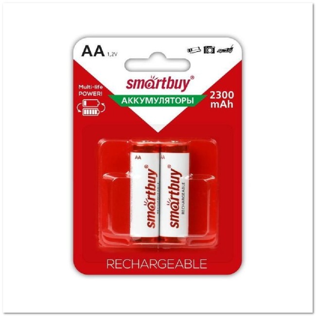 Аккумулятор NiMh Smartbuy AA/2BL 2300 mAh