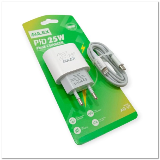 СЗУ Aulex AG-07 c TYPE-C портом + кабель Lightning PD25W