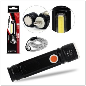 Фонарь ручной FL149 (ZOOM, Т6, COB, встроен. АКБ)