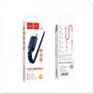 Кабель TYPE C HOCO  X59  3А (L=1M) нейлоновая оплетка Кабель TYPE C HOCO  X59  3А (L=1M) нейлоновая оплетка