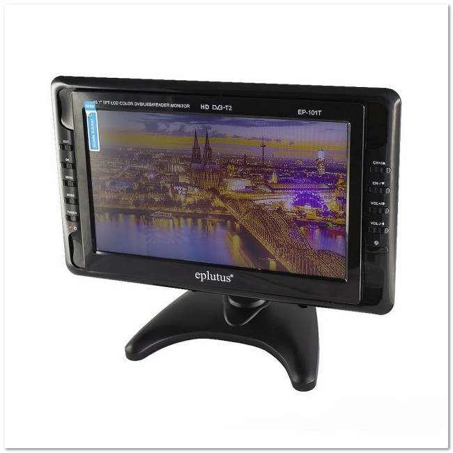Портативный ЖК телевизор с цифровым тюнером DVB-T2 Eplutus EP-101T (дисп.10.1', 1280*800)