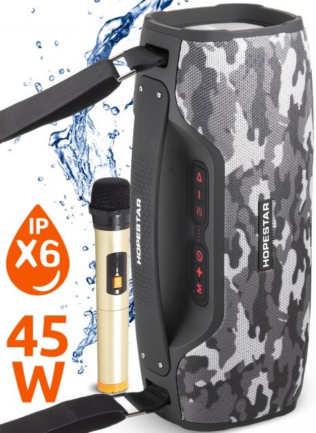 Bluetooth колонка HOPESTAR A6 PRO (2*10W+1*35W) с микрофоном