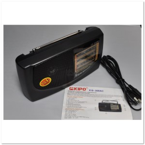 Радиоприемник KIPO 308 (питание сетевое 220 V, батарейки R20)