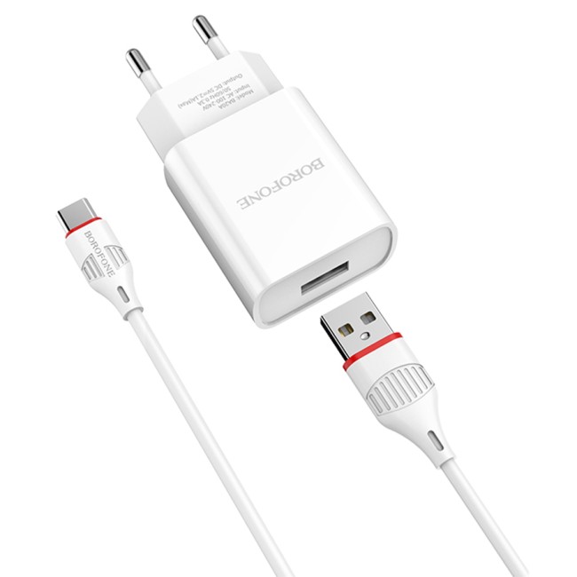 СЗУ BOROFONE BA20A с USB + кабель Micro USB 2.1A