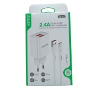 СЗУ Aulex AG-09 c 2-мя USB-портами 2.4A + кабель TYPE C