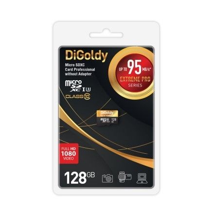 MicroSD Digoldy 128 Гб 10 класс Pro U3 UHS-I (95 Mb/s)