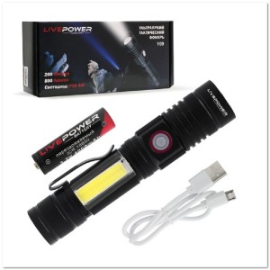 Фонарь ручной Y09 (ZOOM, 1*18650, 800 lm, Р50, 3 режима, 5W)