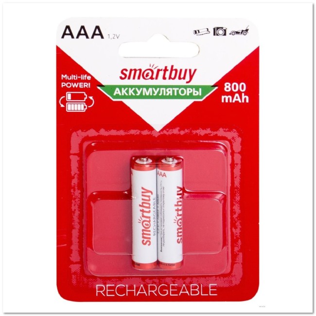 Аккумулятор NiMh Smartbuy AAA/2BL 800 mAh