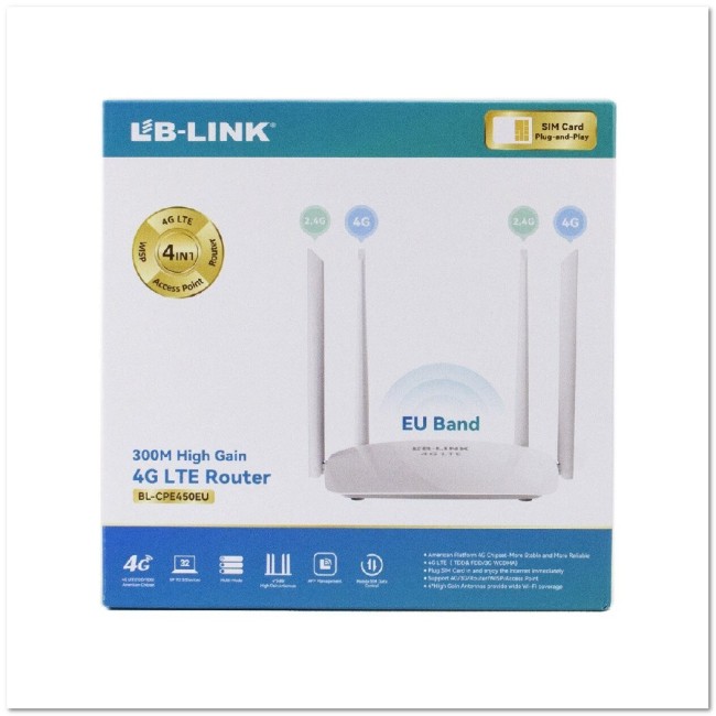 WI-FI роутер LB-Link BL-CPE450EU (300 Mbps, 2.4GHz, 3G/4G LTE)
