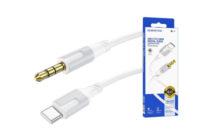 Кабель AUX на TYPE-C BOROFONE BL19 (папа-папа) 1м, ТПЭ Кабель AUX на TYPE-C BOROFONE BL19 (папа-папа) 1м, ТПЭ