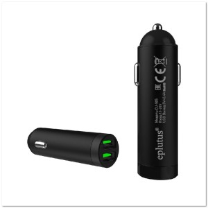 АЗУ с 2-мя USB EPLUTUS CU-505 2.4A метал.,длинное