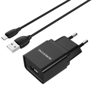 СЗУ BOROFONE BA111A с USB + кабель Micro USB 3.0A 18W