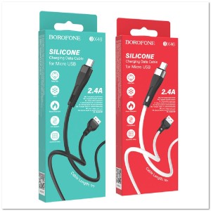 Кабель micro BOROFONE BX46 2.4А (1М) (ЗАЩИТА ОТ ДЕТЕЙ/ ОТ ПЕРЕГРЕВА/ОТ МОРОЗА)