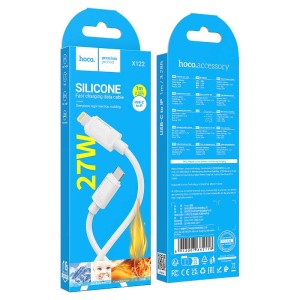 1Кабель TYPE C на LIGHTNING HOCO X122 3А, PD27W, силиконовый, 1м
