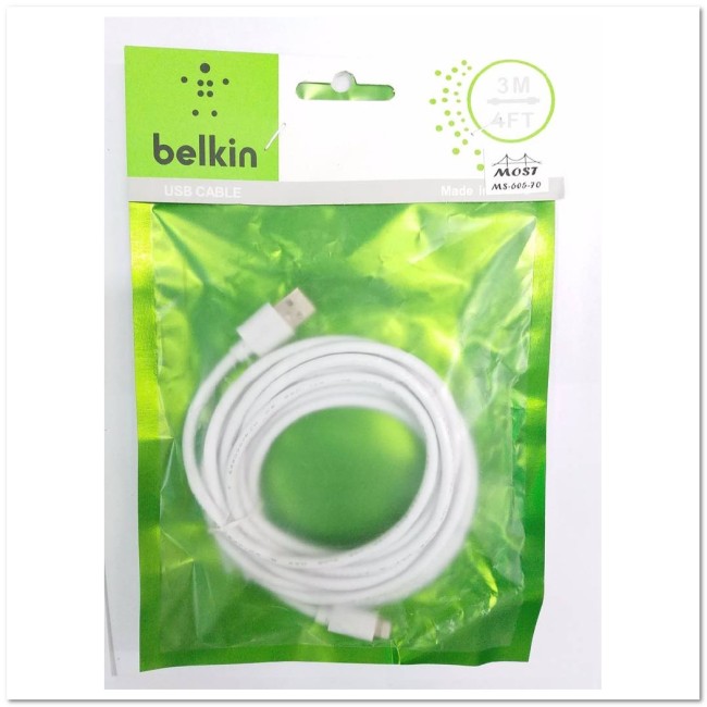 Кабель для iPhone 5 BELKIN 3 м тех.пак.