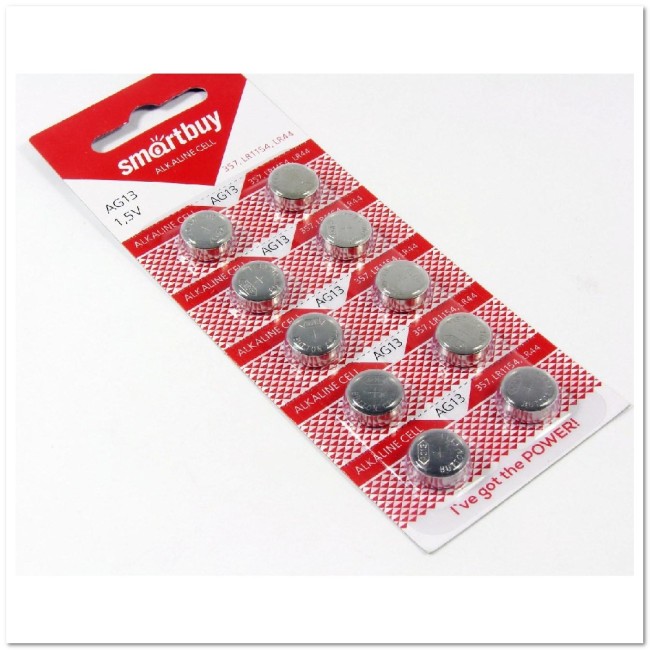 Батарейка Smartbuy AG13-10B 1,5V LR44
