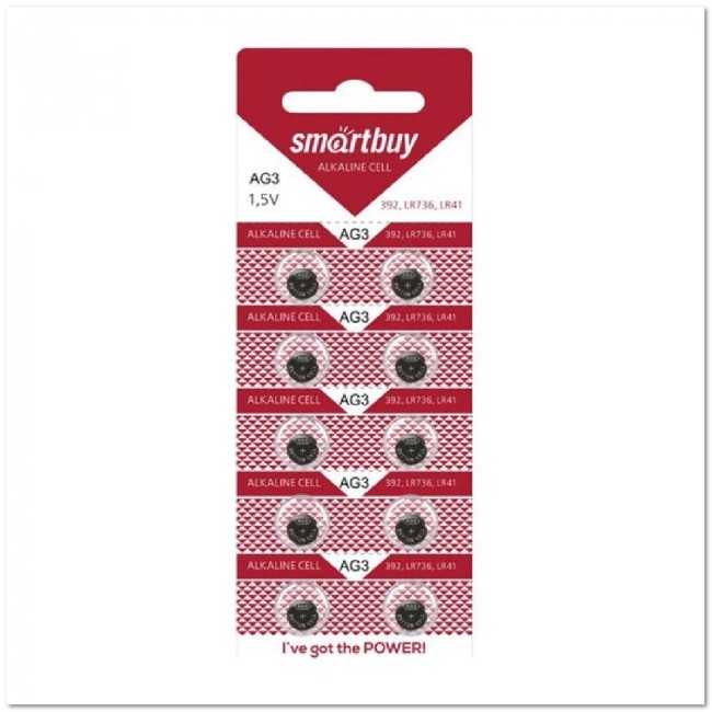 Батарейка Smartbuy AG3-10B 1.5V LR41