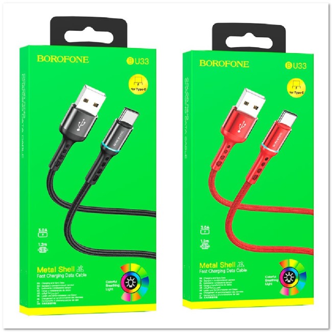 Кабель TYPE C BOROFONE BU33 3А (1.2М) (нейлоновый)
