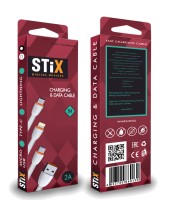 Кабель MICRO USB STIX SX-01 FAST CHARGE 2A (1М)  плоский силикон