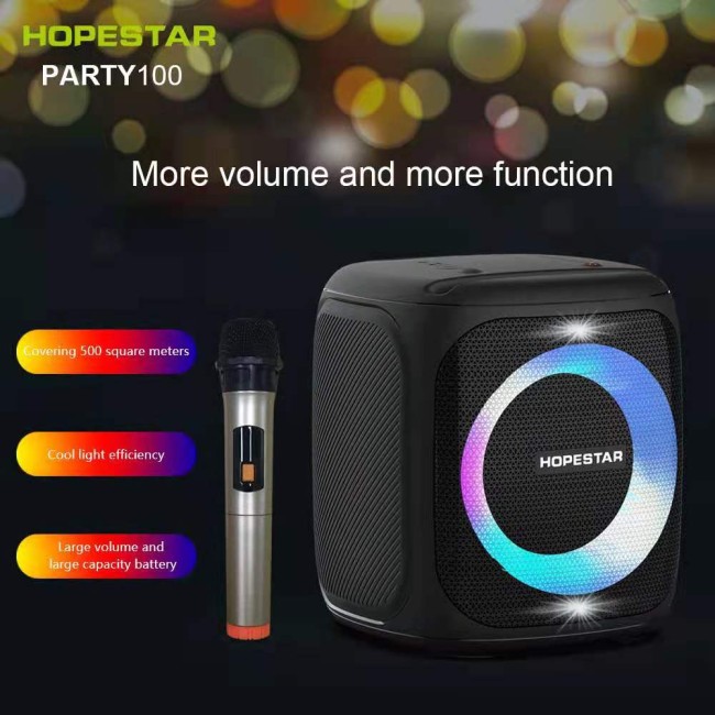 Bluetooth колонка HOPESTAR PARTY 100 (1*50W/10000 mah) с микрофоном