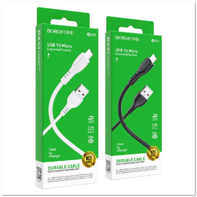 Кабель micro BOROFONE BX51 2.4А (1М) (круглый)