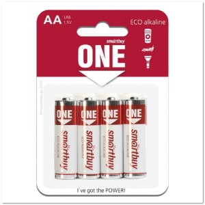 Батарейка алкалиновая Smartbuy AA LR6/4B (48шт в кор.)