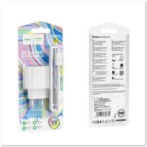 СЗУ HOCO C109A c USB + кабель TYPE-C CQ3.0 18W