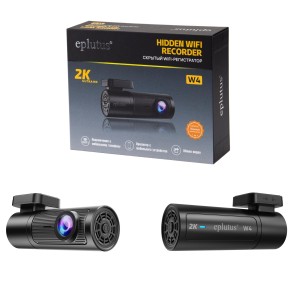 Автомобильный 2-х канальный регистратор  EPLUTUS W4 СКРЫТЫЙ (Wi-Fi, 1080х7200 2K, 140 градусов)