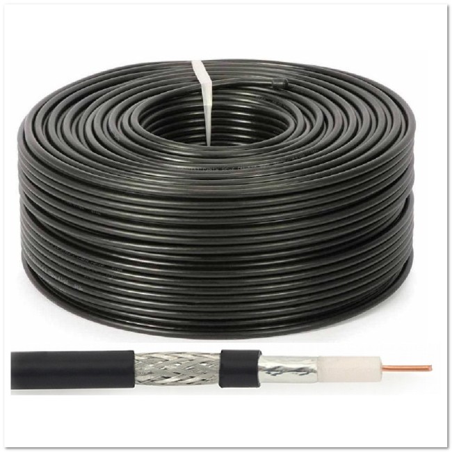 Кабель телевизионный RG-6 черный 100м