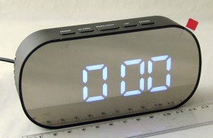 LED-ЧАСы зеркальные электронные c будильником и термометром MIRROR CLOCK 6099