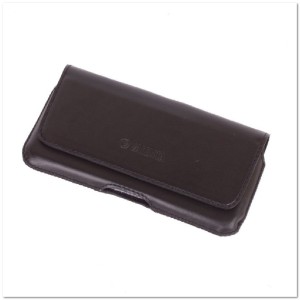 Сумочка кожаная на пояс для Nokia 105/Alcatel 1054E/Micromax X1800, 5,1" черная